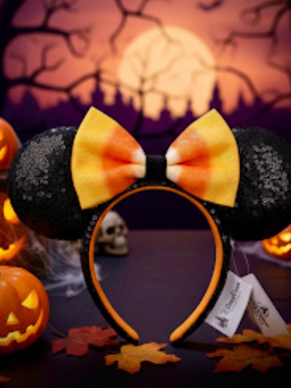 Disney Parks Candy Corn Halloween Minnie Ears Sparkly Sequins Fall headband